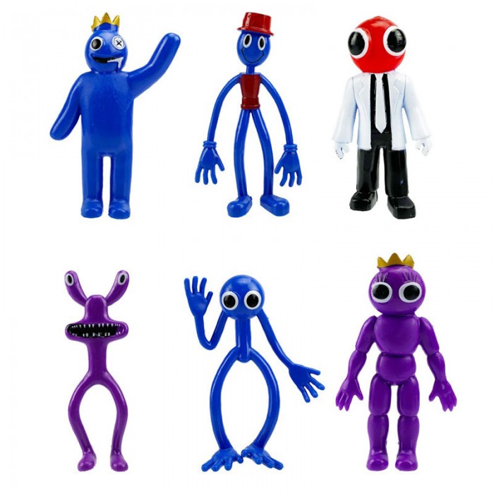 6 Figurines Rainbow Friends : Blue Purple Red