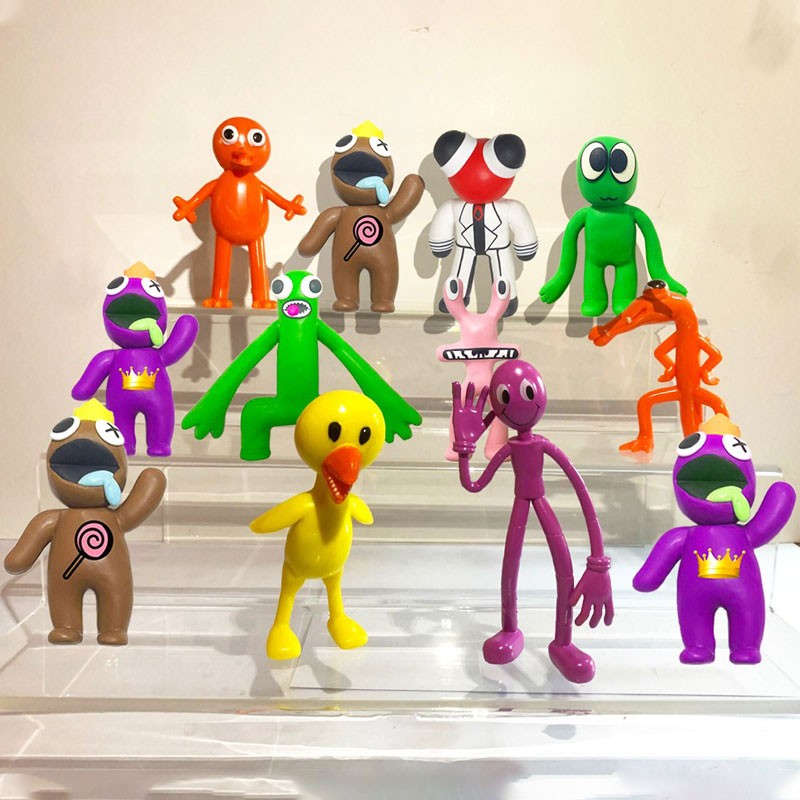 12 Figurines Rainbow Friends Brillant